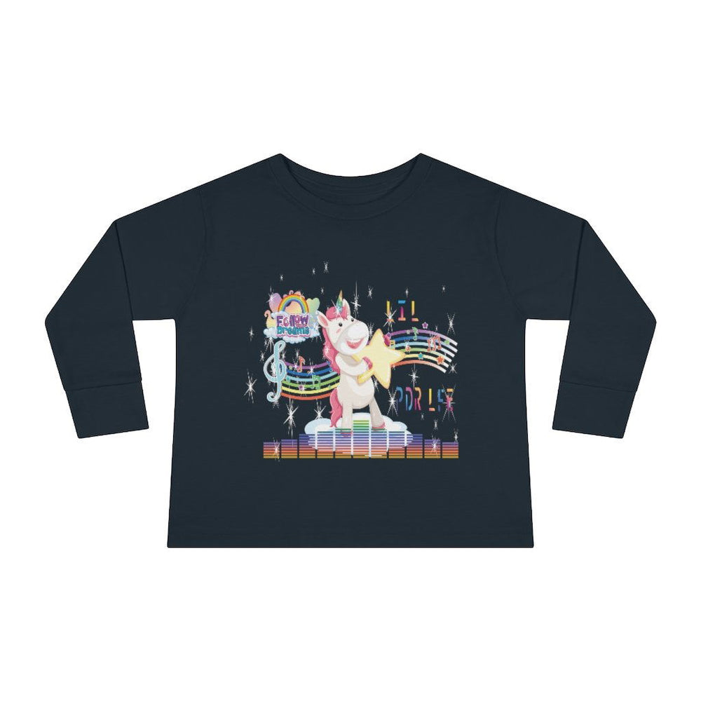 FOLLOW YOUR DREAMS UNICORN VIBES Toddler Long Sleeve Tee - PDR LFE 2T / Navy PDR LFE