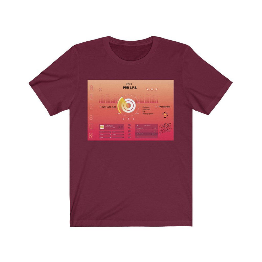HIP HOP PLAYLIST Unisex Jersey Short Sleeve Tee - PDR LFE Maroon / S PDR LFE