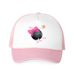 IM DA BOMB Hip Hop Foam Female Trucker Cap - PDR LFE One Size / White-Pink PDR LFE