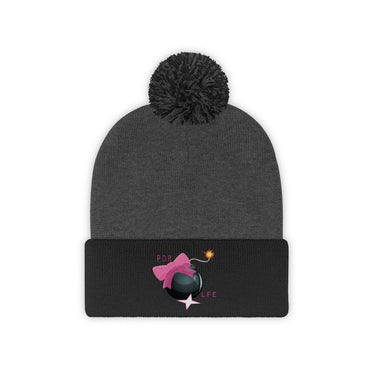 IM DA BOMB Hip Hop Pom Pom Beanie - PDR LFE Black/Graphite Heather / One size PDR LFE