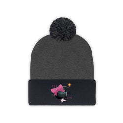 IM DA BOMB Hip Hop Pom Pom Beanie - PDR LFE Navy/Graphite Heather / One size PDR LFE