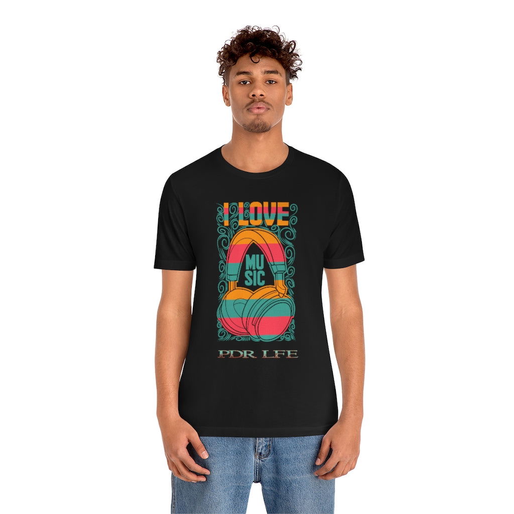 I LOVE MUSIC MENS UNISEX HIP HOP TSHIRT - PDR LFE Black / XS PDR LFE