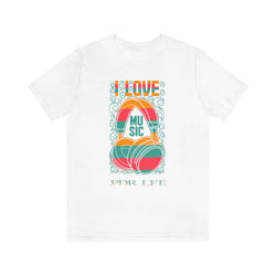 I LOVE MUSIC MENS UNISEX HIP HOP TSHIRT - PDR LFE White / XS PDR LFE