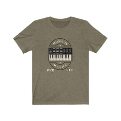 KEYBOARD LIFE Unisex Jersey Short Sleeve Tee - PDR LFE Heather Olive / S PDR LFE