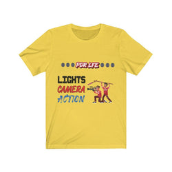 LIGHTS CAMERA ACTION Hip Hop Unisex Jersey Short Sleeve Tee - PDR LFE Yellow / S PDR LFE