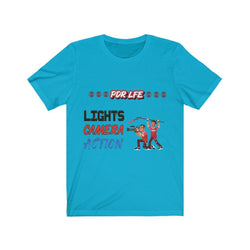 LIGHTS CAMERA ACTION Hip Hop Unisex Jersey Short Sleeve Tee - PDR LFE Turquoise / S PDR LFE