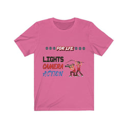 LIGHTS CAMERA ACTION Hip Hop Unisex Jersey Short Sleeve Tee - PDR LFE Charity Pink / S PDR LFE