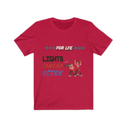 LIGHTS CAMERA ACTION Hip Hop Unisex Jersey Short Sleeve Tee - PDR LFE Red / S PDR LFE