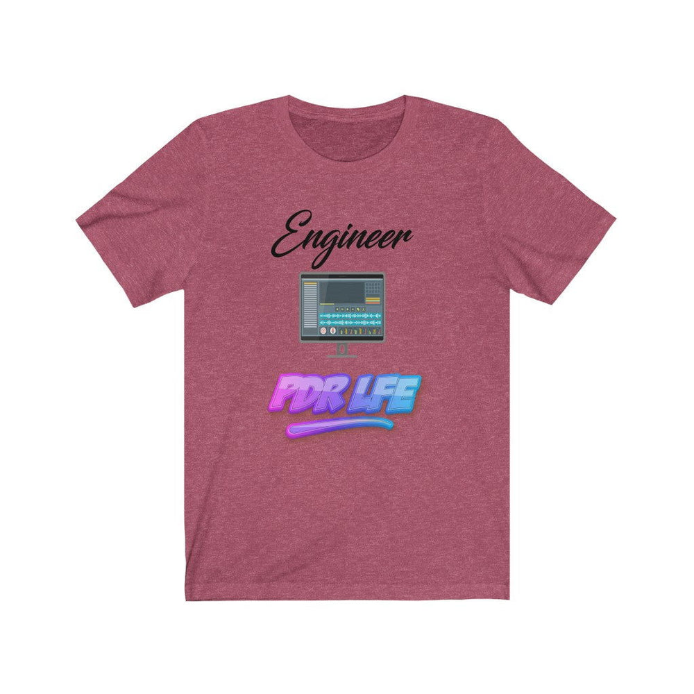LITTY PDR LFE ENGINEER GLO Unisex Jersey Short Sleeve Tee - PDR LFE Heather Raspberry / XS PDR LFE