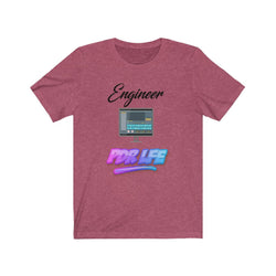 LITTY PDR LFE ENGINEER GLO Unisex Jersey Short Sleeve Tee - PDR LFE Heather Raspberry / XS PDR LFE