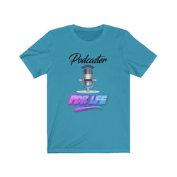LITTY PDR LFE PODCASTER GLO Unisex Jersey Short Sleeve Tee - PDR LFE Aqua / XS PDR LFE