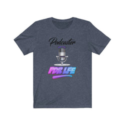 LITTY PDR LFE PODCASTER GLO Unisex Jersey Short Sleeve Tee - PDR LFE Heather Navy / XS PDR LFE