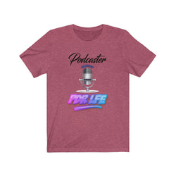 LITTY PDR LFE PODCASTER GLO Unisex Jersey Short Sleeve Tee - PDR LFE Heather Raspberry / XS PDR LFE