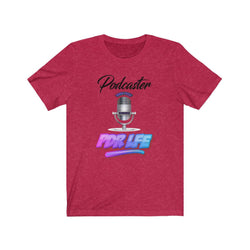LITTY PDR LFE PODCASTER GLO Unisex Jersey Short Sleeve Tee - PDR LFE Heather Red / XS PDR LFE