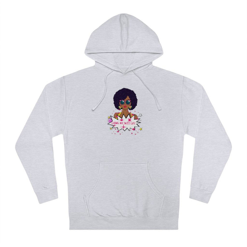 LIVING MY BEST LIFE FEMALE Hip Hop Unisex Hooded Sweatshirt - PDR LFE XS / Grey Heather PDR LFE