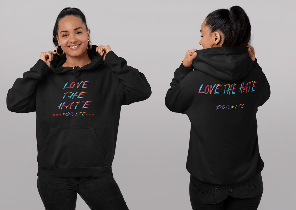 LOVE THE HATE "LOVE THE HATE SERIES" FEMALE Unisex Heavy Blend™ Hooded Sweatshirt - PDR LFE Black / S PDR LFE