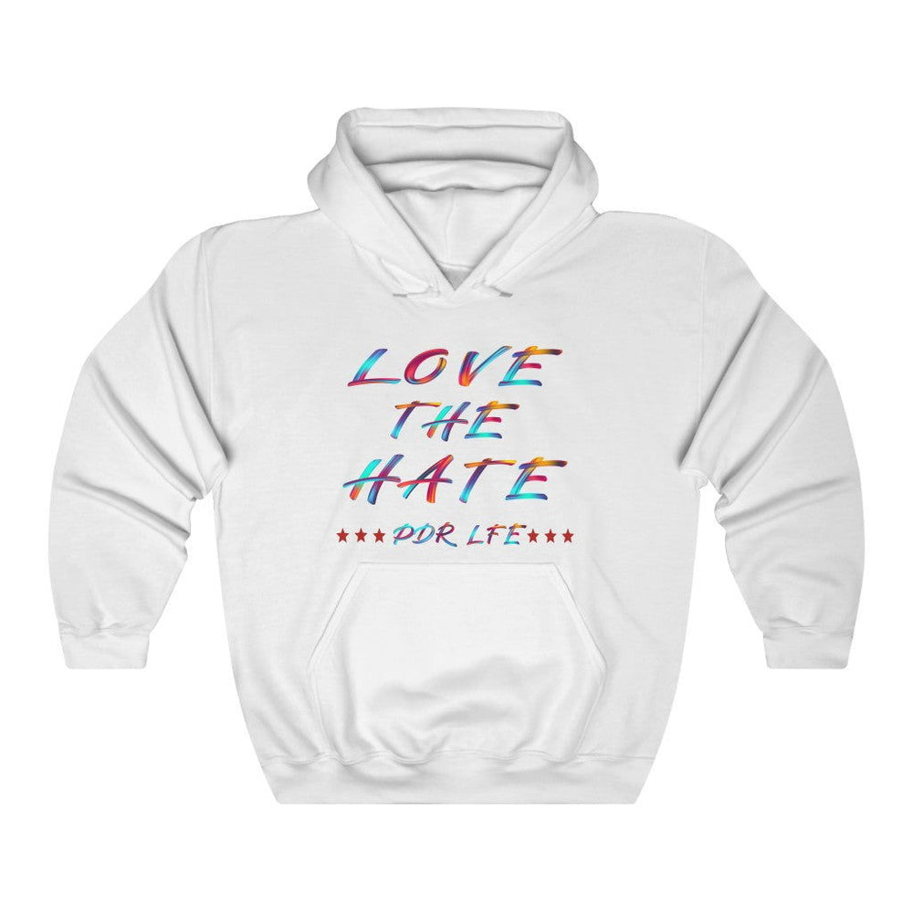 LOVE THE HATE "LOVE THE HATE SERIES" FEMALE Unisex Heavy Blend™ Hooded Sweatshirt - PDR LFE White / S PDR LFE