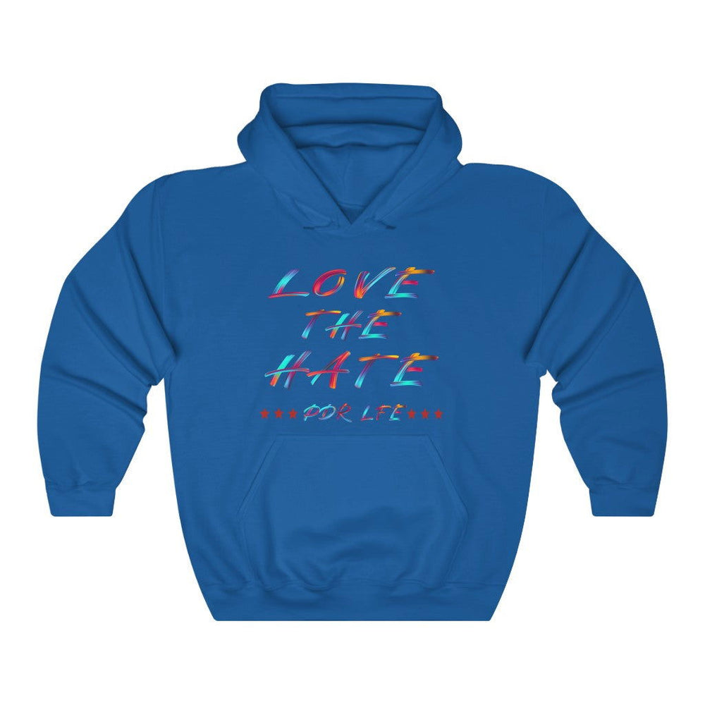 LOVE THE HATE "LOVE THE HATE SERIES" FEMALE Unisex Heavy Blend™ Hooded Sweatshirt - PDR LFE Royal / S PDR LFE