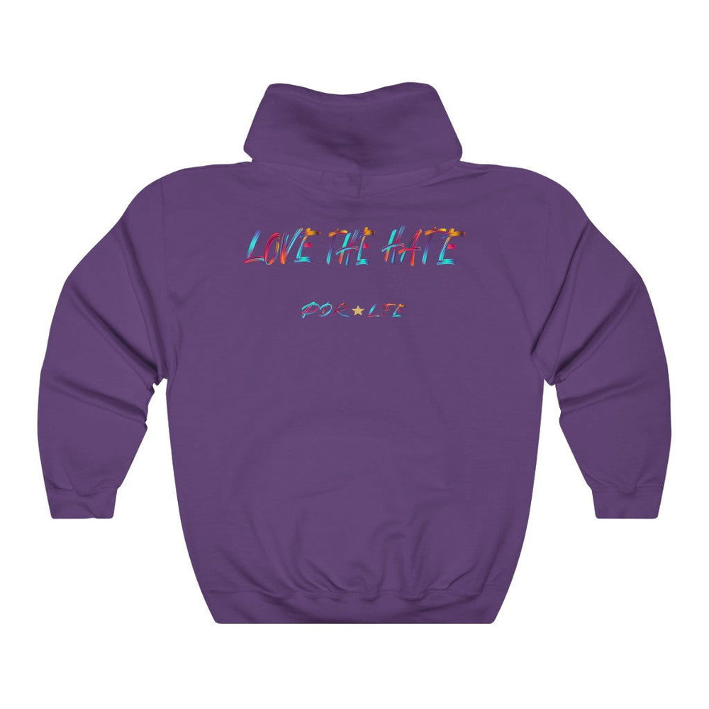 LOVE THE HATE "LOVE THE HATE SERIES" FEMALE Unisex Heavy Blend™ Hooded Sweatshirt - PDR LFE Black / S PDR LFE
