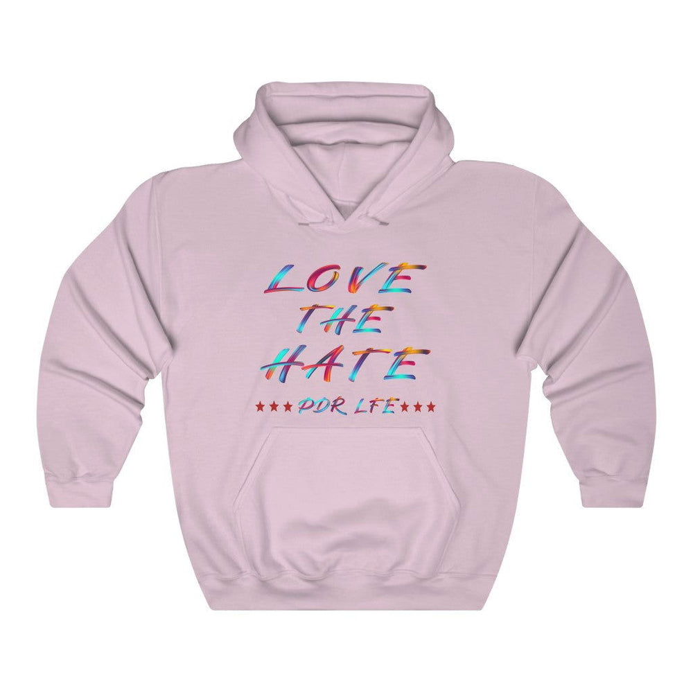 LOVE THE HATE "LOVE THE HATE SERIES" FEMALE Unisex Heavy Blend™ Hooded Sweatshirt - PDR LFE Light Pink / S PDR LFE