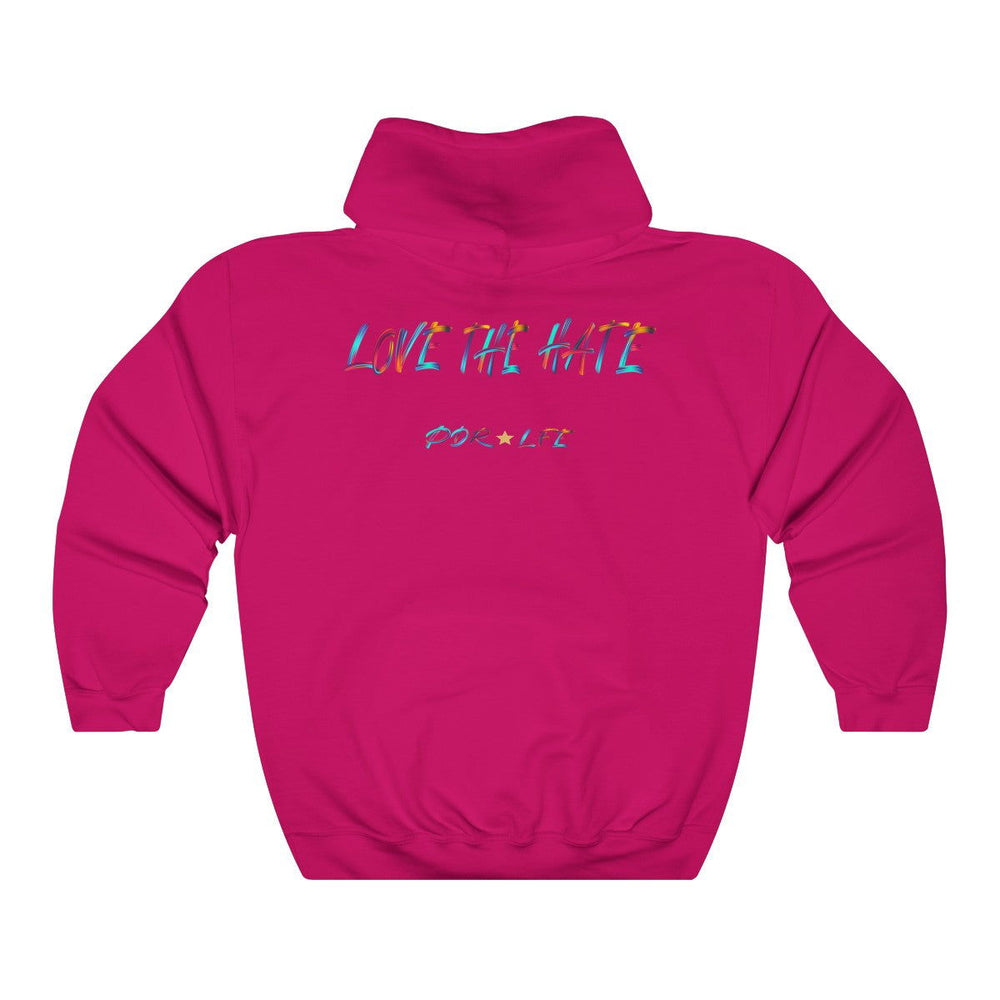 LOVE THE HATE "LOVE THE HATE SERIES" FEMALE Unisex Heavy Blend™ Hooded Sweatshirt - PDR LFE Black / S PDR LFE