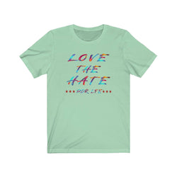 LOVE THE HATE PDR LFE "LOVE THE HATE SERIES" FEMALE Unisex Jersey Short Sleeve Tee - PDR LFE Mint / XS PDR LFE