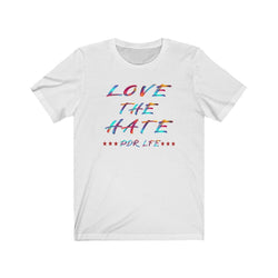 LOVE THE HATE PDR LFE "LOVE THE HATE SERIES" FEMALE Unisex Jersey Short Sleeve Tee - PDR LFE White / XS PDR LFE