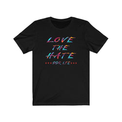 LOVE THE HATE PDR LFE "LOVE THE HATE SERIES" FEMALE Unisex Jersey Short Sleeve Tee - PDR LFE Black / XS PDR LFE