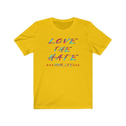 LOVE THE HATE PDR LFE "LOVE THE HATE SERIES" FEMALE Unisex Jersey Short Sleeve Tee - PDR LFE Maize Yellow / XS PDR LFE
