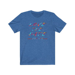 LOVE THE HATE PDR LFE "LOVE THE HATE SERIES" FEMALE Unisex Jersey Short Sleeve Tee - PDR LFE Heather True Royal / XS PDR LFE