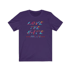 LOVE THE HATE PDR LFE "LOVE THE HATE SERIES" FEMALE Unisex Jersey Short Sleeve Tee - PDR LFE Team Purple / XS PDR LFE