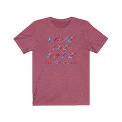 LOVE THE HATE PDR LFE "LOVE THE HATE SERIES" FEMALE Unisex Jersey Short Sleeve Tee - PDR LFE Heather Raspberry / XS PDR LFE