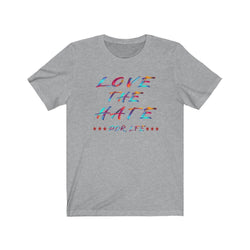 LOVE THE HATE PDR LFE "LOVE THE HATE SERIES" Unisex Jersey Short Sleeve Tee - PDR LFE Athletic Heather / L PDR LFE