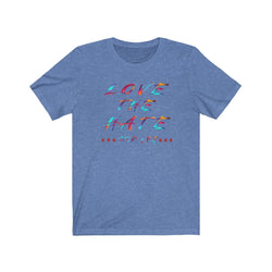 LOVE THE HATE PDR LFE "LOVE THE HATE SERIES" Unisex Jersey Short Sleeve Tee - PDR LFE Heather Columbia Blue / XS PDR LFE