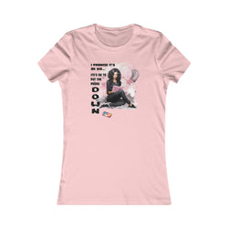 Light Pink t-shirt with graphic design and text on a white background