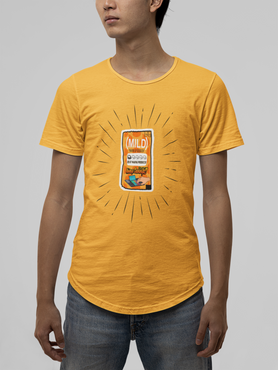ORANGE SAUCE MILD BEAT t-shirt with a graphic design on a white background
