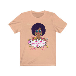 MELANATED LIFE Unisex Jersey Short Sleeve Tee - PDR LFE Heather Peach / S PDR LFE