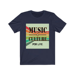 MUSIC IS CULTURE Unisex Jersey Short Sleeve Tee - PDR LFE Navy / S PDR LFE