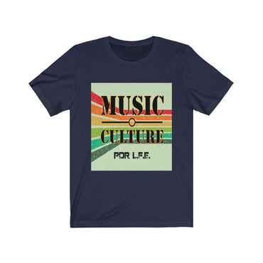MUSIC IS CULTURE Unisex Jersey Short Sleeve Tee - PDR LFE Navy / S PDR LFE