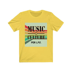 MUSIC IS CULTURE Unisex Jersey Short Sleeve Tee - PDR LFE Yellow / S PDR LFE