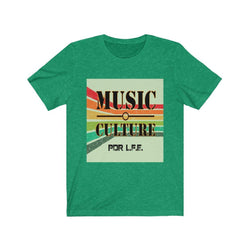 MUSIC IS CULTURE Unisex Jersey Short Sleeve Tee - PDR LFE Heather Kelly / S PDR LFE
