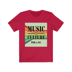 MUSIC IS CULTURE Unisex Jersey Short Sleeve Tee - PDR LFE Red / S PDR LFE