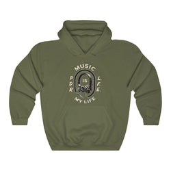 MUSIC IS MY LIFE PDR LFE Unisex Heavy Blend™ Hooded Sweatshirt - PDR LFE Military Green / S PDR LFE