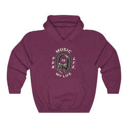 MUSIC IS MY LIFE PDR LFE Unisex Heavy Blend™ Hooded Sweatshirt - PDR LFE Maroon / S PDR LFE