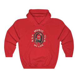 MUSIC IS MY LIFE PDR LFE Unisex Heavy Blend™ Hooded Sweatshirt - PDR LFE Red / S PDR LFE