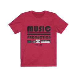 MUSIC PRODUCTION Hip Hop Unisex Jersey Short Sleeve Tee - PDR LFE Heather Red / S PDR LFE