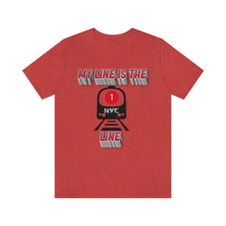 MY LINE 1 Hip Hop Unisex Jersey Short Sleeve Tee - PDR LFE Heather Red / S PDR LFE
