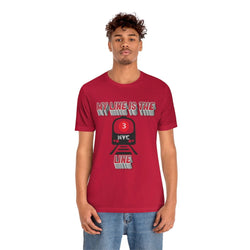 MY LINE 3 Hip Hop Unisex Jersey Short Sleeve Tee - PDR LFE Red / S PDR LFE