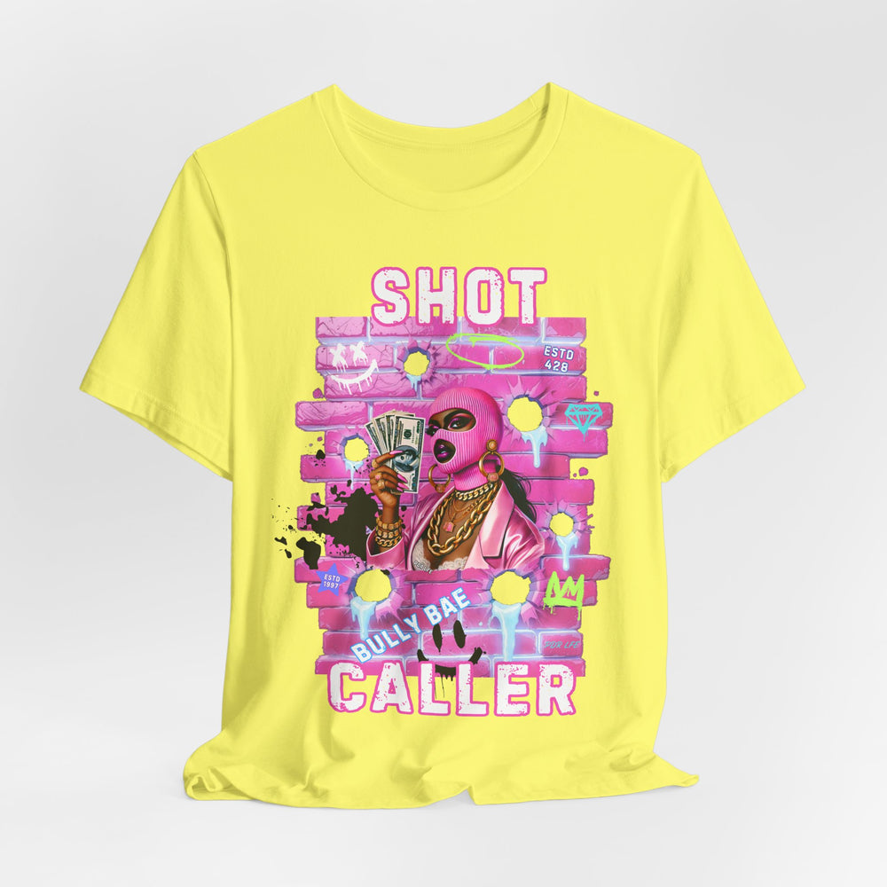 Mellow Yellow t-shirt with colorful graphic design on a white background