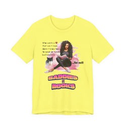 Mellow Yellow t-shirt with graphic design and text on a white background